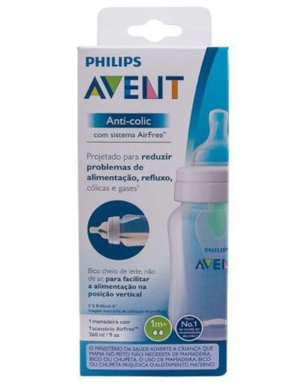 Mamadeira Philips Avent - Anti cólica com AirFree 260ml - Scf813/14