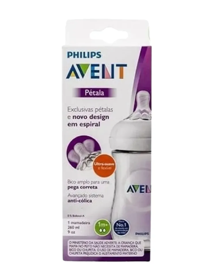 Mamadeira Philips Avent Linha Pétala Transparente 260ml - Scf033/17