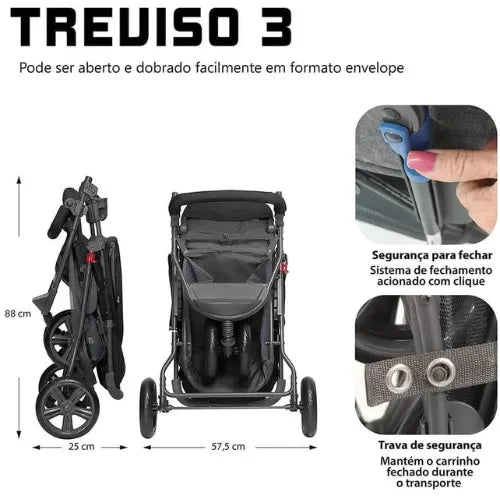 Carrinho Treviso 3 ABC Design Woven Black