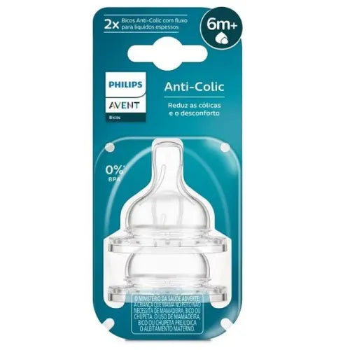 Bico Philips Avent Anti-Colic Fluxo Liquido Espessos 6m+ - Scy766/02
