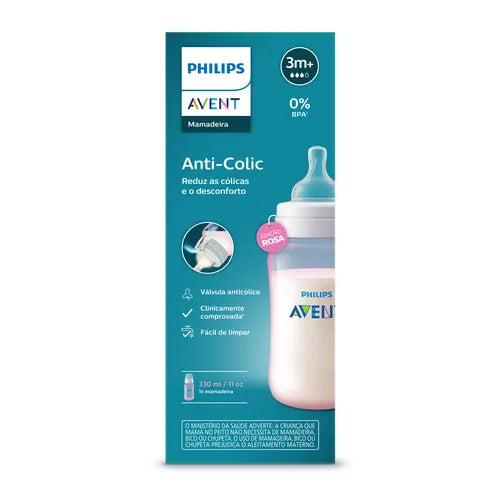 Mamadeira Philips Avent - Anti-Colic 330ml Rosa - Scy121/11